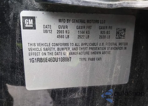 2013 Chevrolet Volt from USA, damaged, VIN 1G1RB6E46DU108887